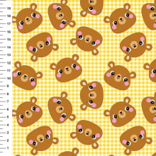 Sintético Doll Ursinhos Xadrez Amarelo - Meia Tigela 50cm x 1,36mt Sintético Doll Ursinhos Xadrez Amarelo - Meia Tigela 50cm x 1,36mt