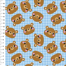 Sintético Doll Ursinhos Xadrez Azul - Meia Tigela 50cm x 1,36mt Sintético Doll Ursinhos Xadrez Azul - Meia Tigela 50cm x 1,36mt
