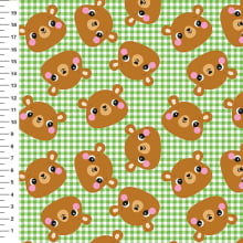 Sintético Doll Ursinhos Xadrez Verde - Meia Tigela 50cm x 1,36mt Sintético Doll Ursinhos Xadrez Verde - Meia Tigela 50cm x 1,36mt