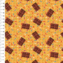 Sintético Doll Waffle com Chocolate e Granulado - Meia Tigela 50cm x 1,36mt Sintético Doll Waffle com Chocolate e Granulado - Meia Tigela 50cm x 1,36mt