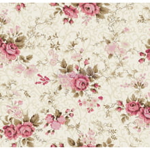 Floral Fernanda cor - 02 (Creme com Rosa)