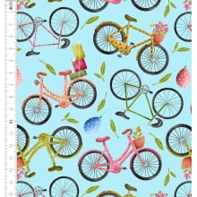 Tecido Tricoline Bicicletas Coloridas - Cris de Marchi 9100e7371