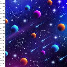 Tecido Tricoline Espacial Planetas Meia Tigela 9100e4166