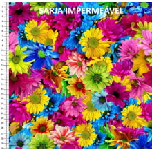 Sarja Estampada Impermeável Floral Crisântemo 9100e6578S