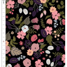 Floral fundo preto Meia Tigela 9100e5449