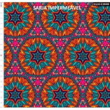 Sarja Estampada Impermeável Mandalas Jade Pink e Laranja 9100e3848S