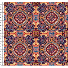 Mandalas Laranja com Azul Des 9100E2203