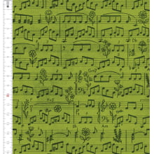 Musical Notas Fundo Verde - Cris de Marchi  9100e10601
