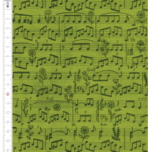 Musical Notas Fundo Verde - Cris de Marchi  9100e10601