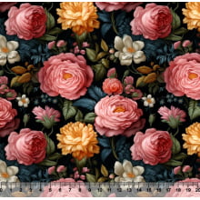 Tecido Tricoline Floral 3D 01 - 81231