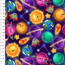 Tecido Tricoline Planetas Espacial Meia Tigela 9100e5303