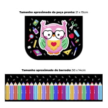 Tecido Painel Ecobag Coruja Fundo Preto Professores - Meia Tigela