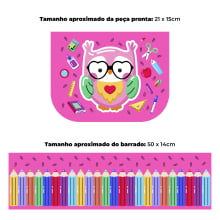 Tecido Painel Ecobag Coruja Fundo Rosa Professores - Meia Tigela