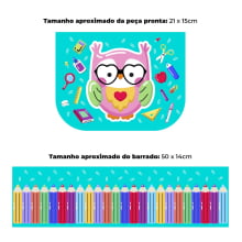 Tecido Painel Ecobag Coruja Fundo Tiffany Professores - Meia Tigela