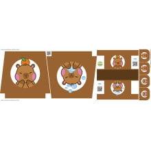Tecido Painel Ecobag Estojo Capivara Laranja - Meia Tigela