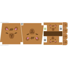 Tecido Painel Ecobag Estojo Capivara Rosto - Meia Tigela
