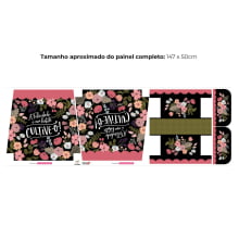 Tecido Painel Ecobag Necessarie Floral Palavras - Meia Tigela