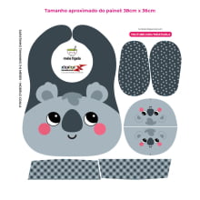 Tecido Painel Kit Babador e Sapatinho Coala - Meia Tigela