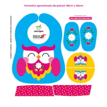 Tecido Painel Kit Babador e Sapatinho Coruja - Meia Tigela