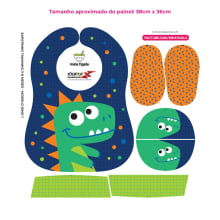 Tecido Painel Kit Babador e Sapatinho Dino - Meia Tigela