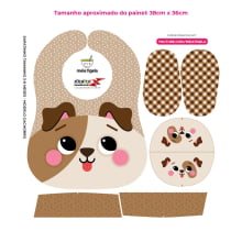 Tecido Painel Kit Babador e Sapatinho Dog - Meia Tigela