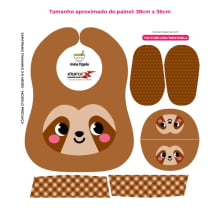 Tecido Painel Kit Babador e Sapatinho Preguiça - Meia Tigela