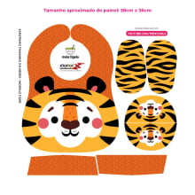 Tecido Painel Kit Babador e Sapatinho Tigre - Meia Tigela