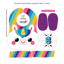 Tecido Painel Kit Babador e Sapatinho Unicórnio - Meia Tigela