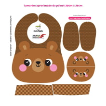 Tecido Painel Kit Babador e Sapatinho Urso - Meia Tigela