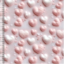 Tecido Tricoline Corações Fundo Rosa