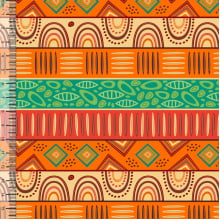Tecido Tricoline Digital Africa Faixas 89253