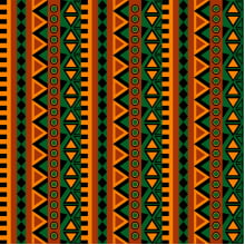 Tecido Tricoline Digital Africa Verde Laranja 89255