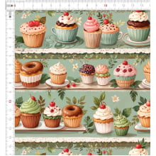 Tecido Tricoline Faixas CupCakes 9050V305