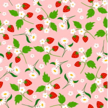 Tecido Tricoline Floral Moranog Fundo Rosa - Meia Tigela