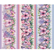 Tricoline Digital Barrado Borboletas Lilás - A0608