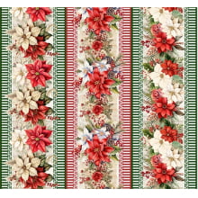 Tricoline Digital Barrado Flores Natal - 88131