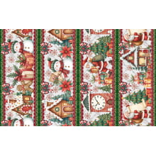 Tricoline Digital Barrado Natal Biscoito - 01430