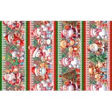 Tricoline Digital Barrado Natal Bonecos de Neve - 01419