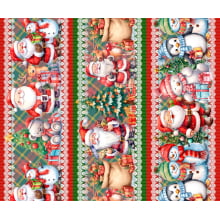 Tricoline Digital Barrado Natal Bonecos de Neve - 01419