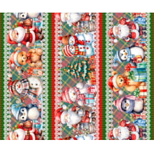 Tricoline Digital Barrado Natal Bonecos de Neve - 01419