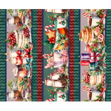 Tricoline Digital Barrado Natal Doces - 01429