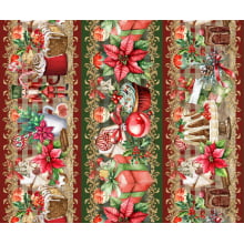 Tricoline Digital Barrado Natal Noel Presentes - 01415