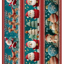 Tricoline Digital Barrado Papai Noel Natal Croché - 05567