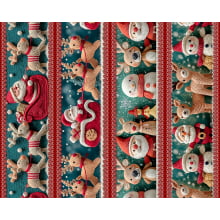 Tricoline Digital Barrado Papai Noel Natal Croché - 05567