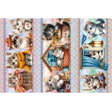 Tricoline Digital Barrados Cats Baby A5861