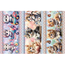 Tricoline Digital Barrados Cats Baby A5861