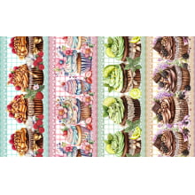 Tricoline Digital Barrados Cupcake
