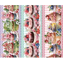 Tricoline Digital Barrados Cupcake
