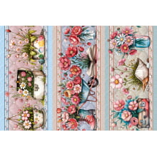 Tricoline Digital Barrados Flores Vintage 2026 A5865