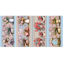 Tricoline Digital Barrados Flores Vintage 2026 A5865
